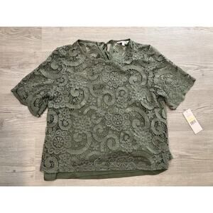 Nanette Nanette Lepore Winding Vines Pattern Lace Top Women’s Size M